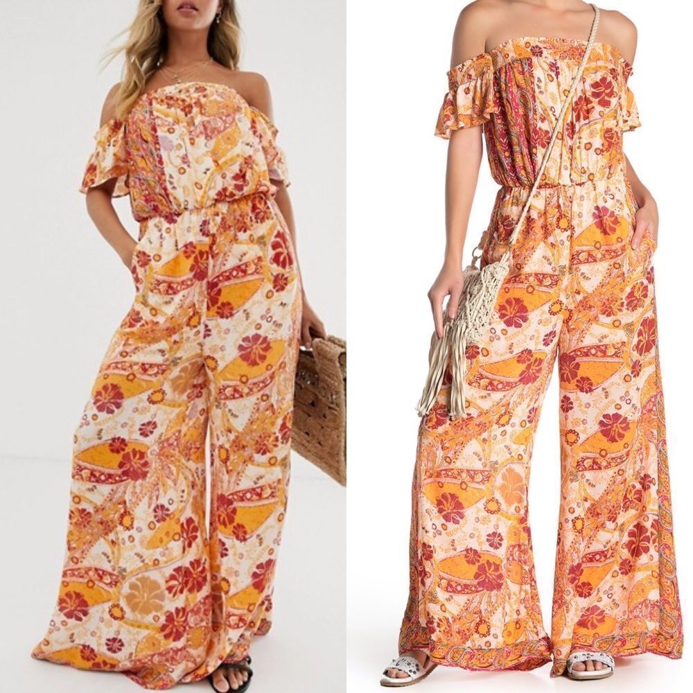 NEW free people Carmen off shoulder jumpsuit